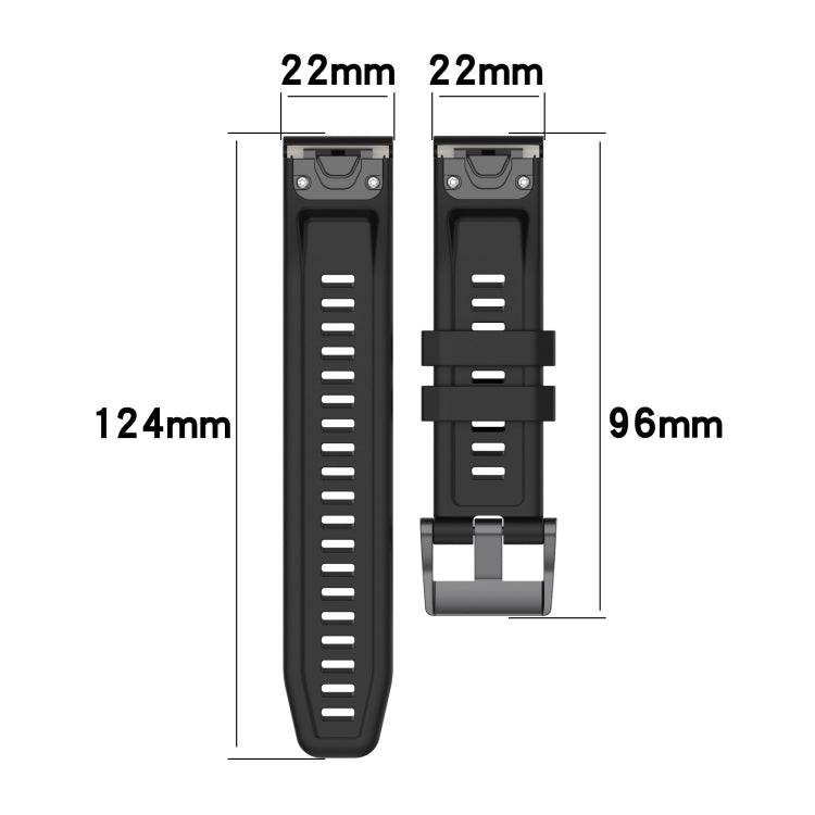 For Garmin Fenix 7 22mm Silicone Solid Color Watch Band(Grey) - Watch Bands by buy2fix | Online Shopping UK | buy2fix