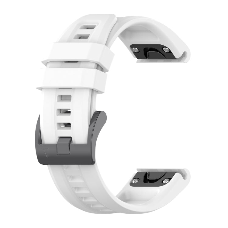 For Garmin Fenix 7X Solar 26mm Silicone Sport Pure Color Watch Band(White) - Watch Bands by buy2fix | Online Shopping UK | buy2fix