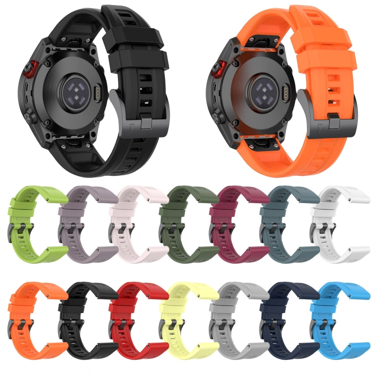 For Garmin Fenix 7X Solar 26mm Silicone Sport Pure Color Watch Band(Orange) - Watch Bands by buy2fix | Online Shopping UK | buy2fix