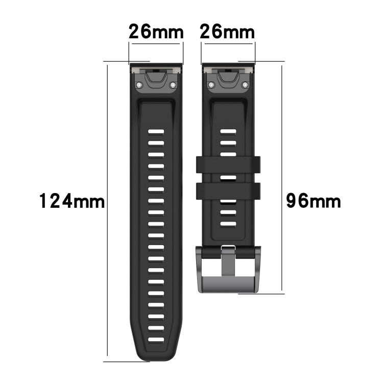 For Garmin Fenix 7X Solar 26mm Silicone Sport Pure Color Watch Band(White) - Watch Bands by buy2fix | Online Shopping UK | buy2fix