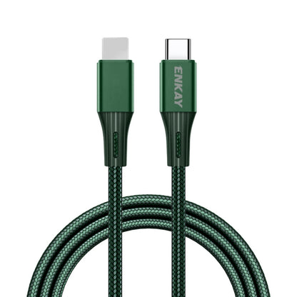 ENKAY PD 20W 3A USB-C / Type-C to 8 Pin Fast Charging Nylon Braided Data Cable, Length:2m(Green) - Normal Style Cable by ENKAY | Online Shopping UK | buy2fix
