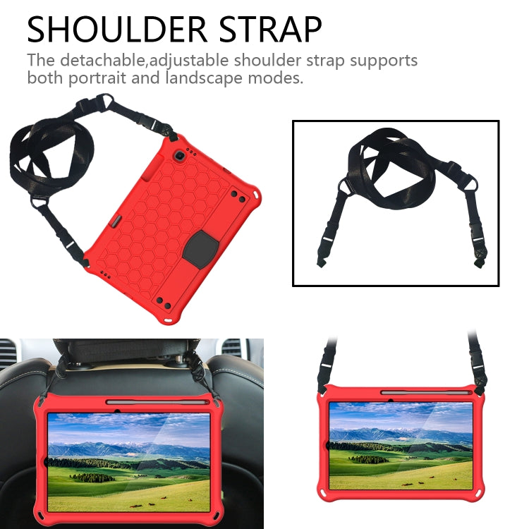 For Lenovo X306 / X606 / K10 Honeycomb EVA + PC Shockproof Tablet Case with Strap(Red+Black) - Lenovo by buy2fix | Online Shopping UK | buy2fix