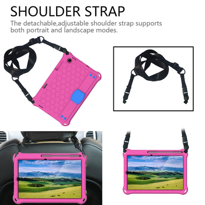 For Lenovo X306 / X606 / K10 Honeycomb EVA + PC Shockproof Tablet Case with Strap(Rose Red+Blue) - Lenovo by buy2fix | Online Shopping UK | buy2fix