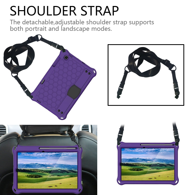 For Lenovo X306 / X606 / K10 Honeycomb EVA + PC Shockproof Tablet Case with Strap(Purple+Black) - Lenovo by buy2fix | Online Shopping UK | buy2fix