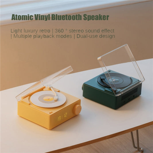 Duosi X11 Vinyl Atomic Retro Bluetooth Speaker Desktop Creative Alarm Clock(Green) - Desktop Speaker by Duosi | Online Shopping UK | buy2fix