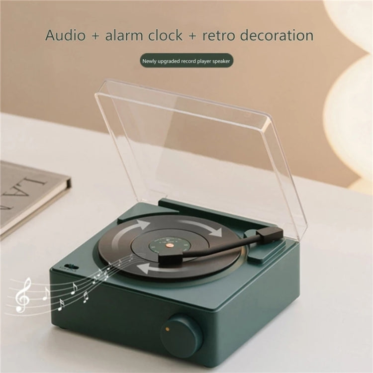 Duosi X11 Vinyl Atomic Retro Bluetooth Speaker Desktop Creative Alarm Clock(Green) - Desktop Speaker by Duosi | Online Shopping UK | buy2fix