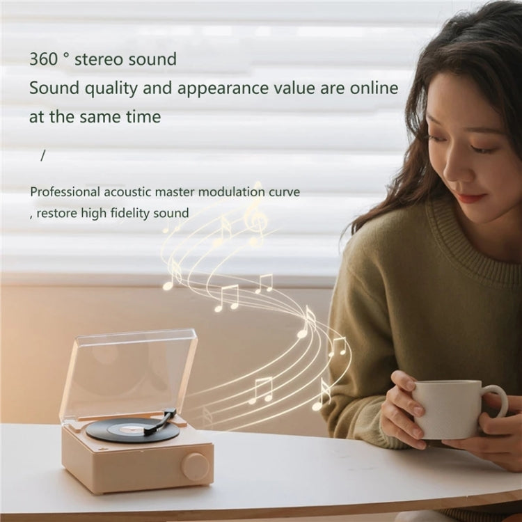 Duosi X11 Vinyl Atomic Retro Bluetooth Speaker Desktop Creative Alarm Clock(Yellow) - Desktop Speaker by Duosi | Online Shopping UK | buy2fix