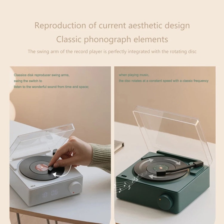 Duosi X11 Vinyl Atomic Retro Bluetooth Speaker Desktop Creative Alarm Clock(Green) - Desktop Speaker by Duosi | Online Shopping UK | buy2fix