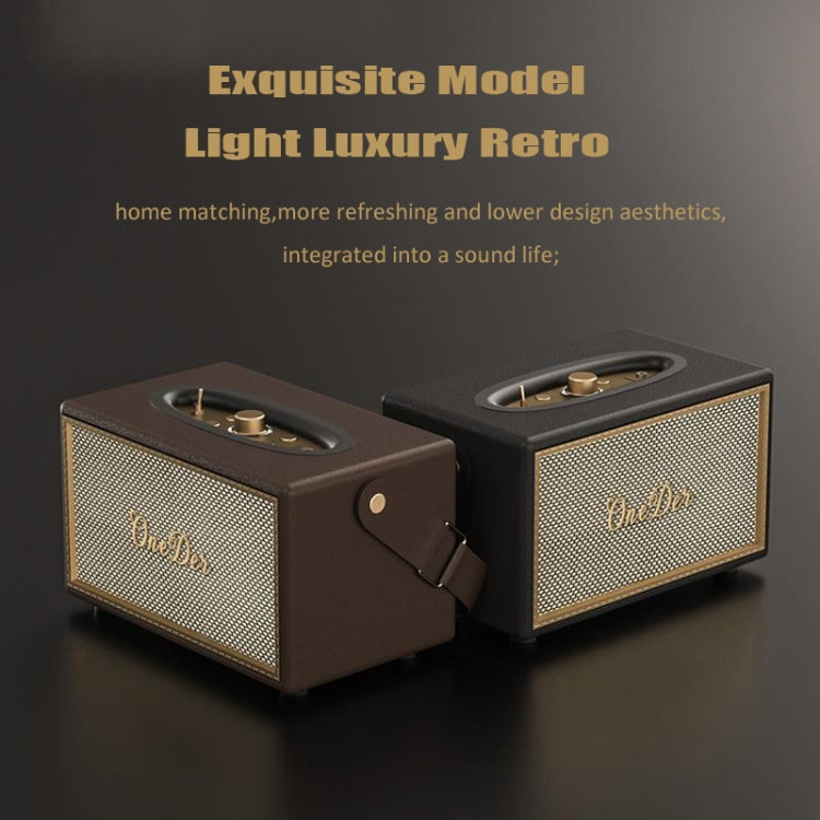 Oneder D6 40W Retro Classic Wooden Portable Outdoor Bluetooth Speaker(Brown) - Desktop Speaker by OneDer | Online Shopping UK | buy2fix