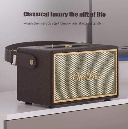 Oneder D6 40W Retro Classic Wooden Portable Outdoor Bluetooth Speaker(Black) - Desktop Speaker by OneDer | Online Shopping UK | buy2fix