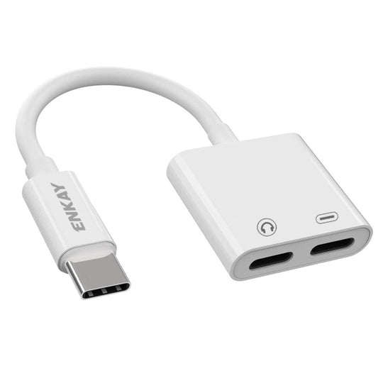 ENKAY ENK-AT105 USB-C / Type-C vers Dual Type-C Casque et adaptateur de charge Câble de données