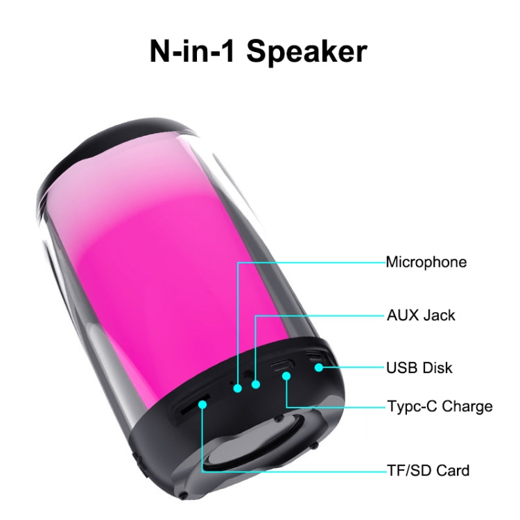 NBY8893 Pulsating Colorful Portable Stereo Bluetooth Speaker(White) - Desktop Speaker by NBY | Online Shopping UK | buy2fix