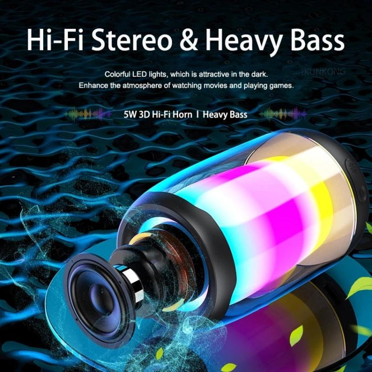 NBY8893 Pulsating Colorful Portable Stereo Bluetooth Speaker(Black) - Desktop Speaker by NBY | Online Shopping UK | buy2fix