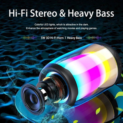NBY8893 Pulsating Colorful Portable Stereo Bluetooth Speaker(Black) - Desktop Speaker by NBY | Online Shopping UK | buy2fix