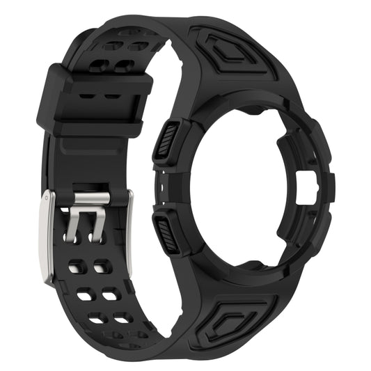 For Samsung Galaxy Watch 44MM Silicone Integrated Watch Band(Black) by buy2fix