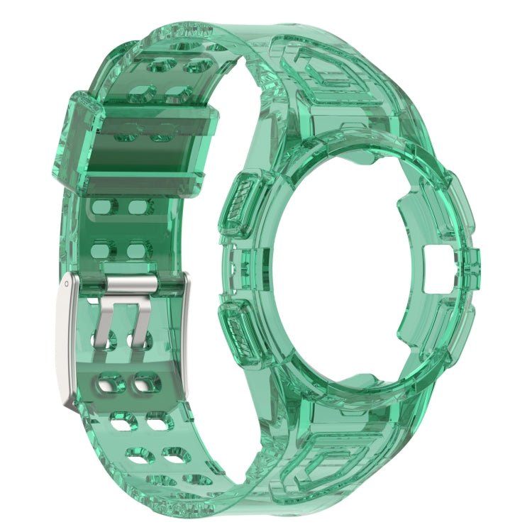 For Samsung Galaxy Watch 44MM Silicone Integrated Watch Band(Transparent Green) - Watch Bands by buy2fix | Online Shopping UK | buy2fix