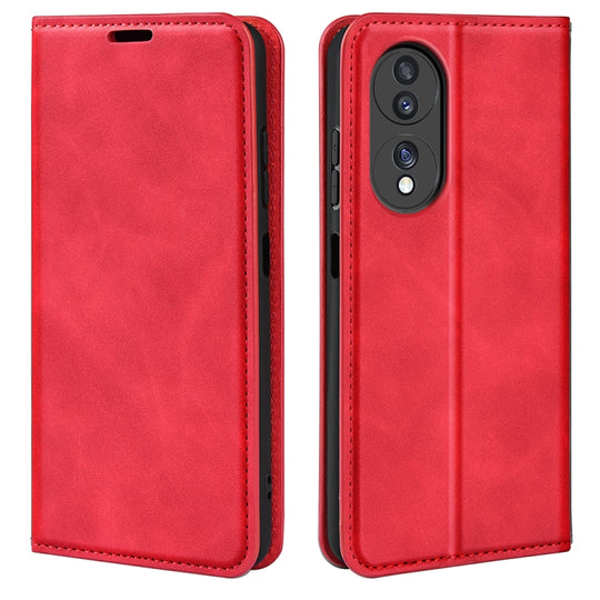For  Honor 70 Retro-skin Magnetic Suction Leather Phone Case(Red)