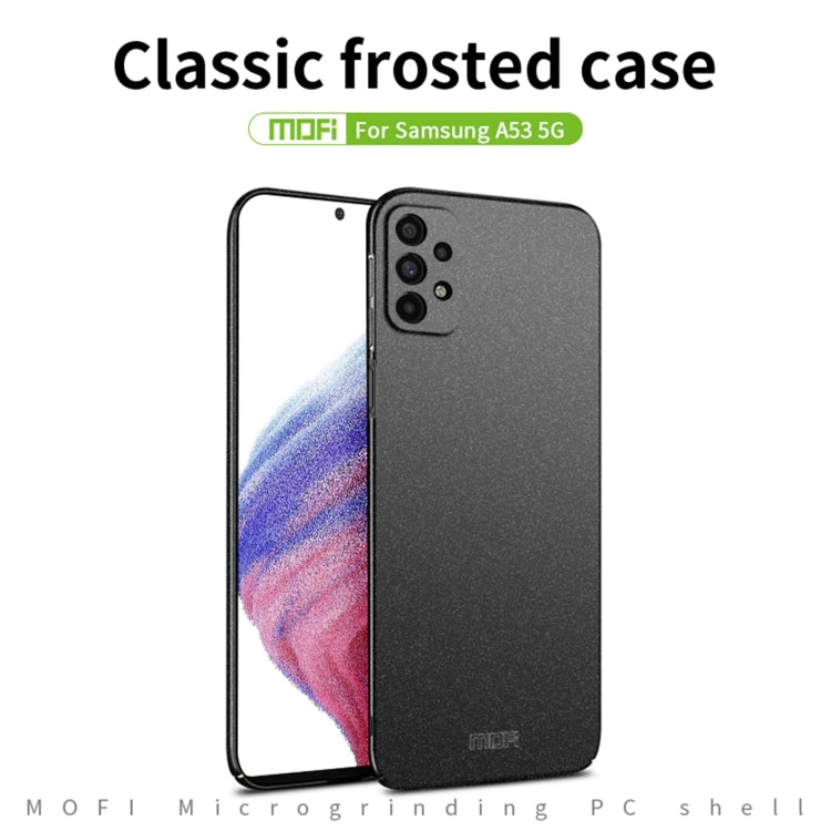 For Samsung Galaxy A53 5G MOFI Fandun Series Frosted PC Ultra-thin All-inclusive Phone Case(Blue) - Galaxy Phone Cases by MOFI | Online Shopping UK | buy2fix
