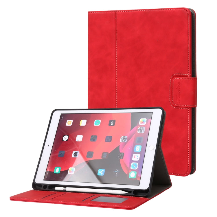 For iPad 10.2 2019 / 2020 / 2021 Calf Texture Horizontal Flip Leather Tablet Case(Red) - iPad 10.2 Cases by buy2fix | Online Shopping UK | buy2fix