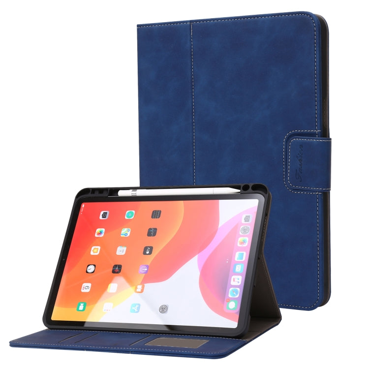 For iPad Pro 11 2022 / 2021 / 2020 / 2018 Calf Texture Horizontal Flip Leather Tablet Case(Dark Blue) - iPad Pro 11 (2022/2021) Cases by buy2fix | Online Shopping UK | buy2fix