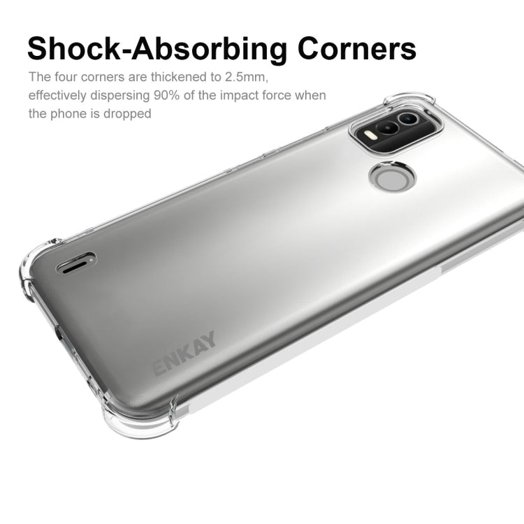 For Nokia C21 Plus ENKAY Transparent TPU Shockproof Phone Case - Nokia Cases by ENKAY | Online Shopping UK | buy2fix