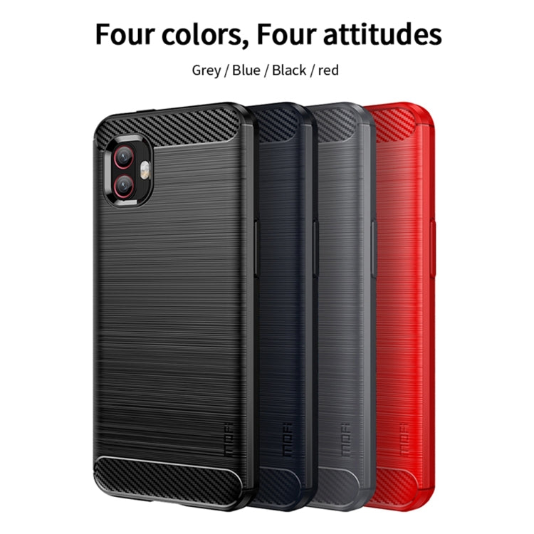 For Samsung Galaxy Xcover6 Pro / Xcover Pro 2 MOFI Gentleness Brushed Carbon Fiber Soft TPU Case(Red) -  by MOFI | Online Shopping UK | buy2fix
