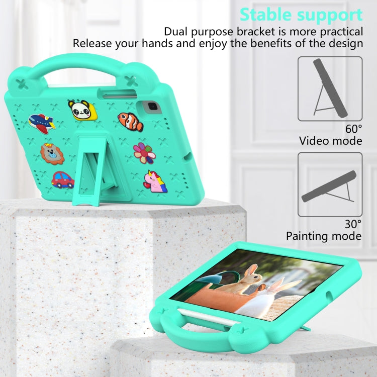 For Samsung Galaxy Tab A7 10.4 2020 T500/T505 Handle Kickstand Children EVA Shockproof Tablet Case(Mint Green) - Other Galaxy Tab PC by buy2fix | Online Shopping UK | buy2fix