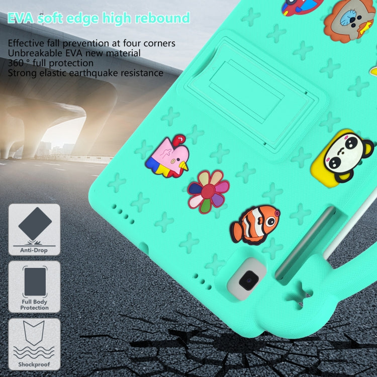 For Samsung Galaxy Tab A7 10.4 2020 T500/T505 Handle Kickstand Children EVA Shockproof Tablet Case(Mint Green) - Other Galaxy Tab PC by buy2fix | Online Shopping UK | buy2fix