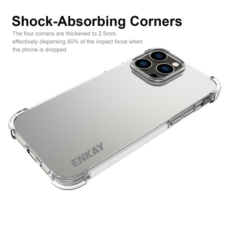 For iPhone 14 Pro Max ENKAY Clear TPU Shockproof Phone Case - iPhone 14 Pro Max Cases by ENKAY | Online Shopping UK | buy2fix