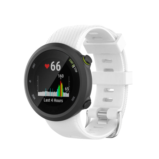 For Garmin Forerunner 45 / Forerunner 45S Universal Twill Solid Color Silicone Watch Band(White)
