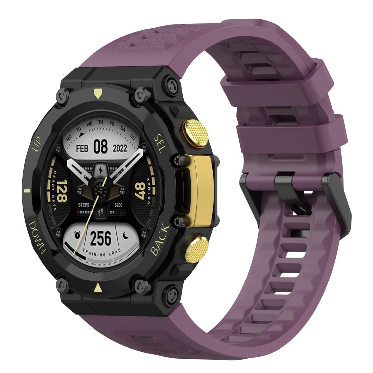 For Amazfit T-Rex 2 Silicone Leisure Watch Band(Dark Purple) - Watch Bands by buy2fix | Online Shopping UK | buy2fix