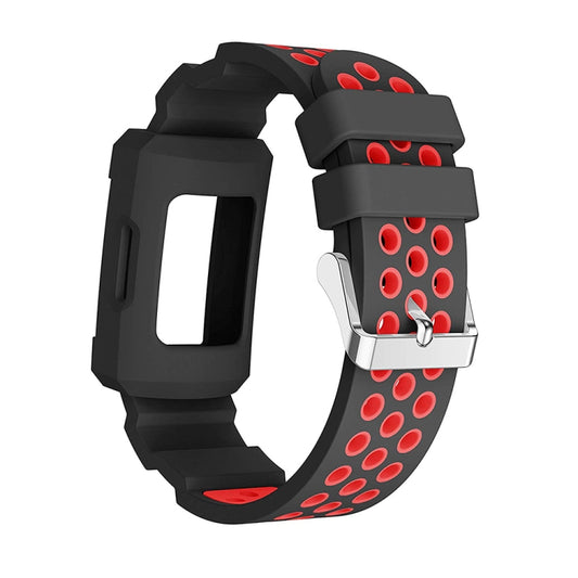 For Fitbit Charge 3 All-in-one Silicone Protective Case Replacement Watch Band(Red) by buy2fix