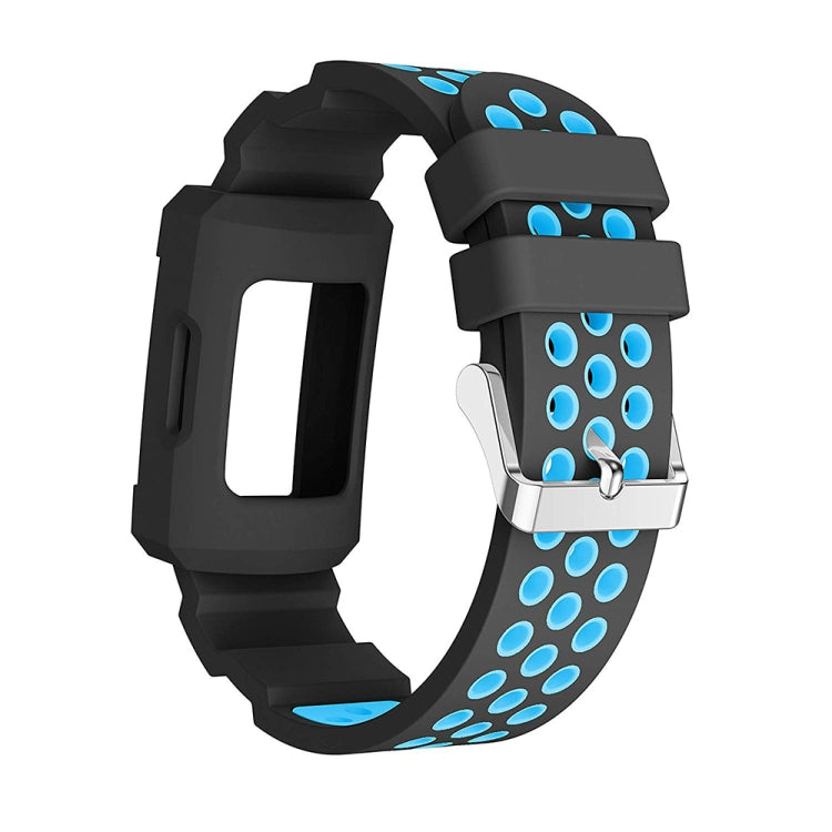 For Fitbit Charge 3 All-in-one Silicone Protective Case Replacement Watch Band(Blue) - Watch Bands by buy2fix | Online Shopping UK | buy2fix