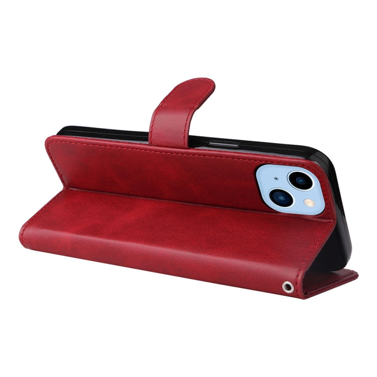 For iPhone 14 JSM Calf Texture Leather Phone Case (Red) - iPhone 14 Cases by JUNSUNMAY | Online Shopping UK | buy2fix
