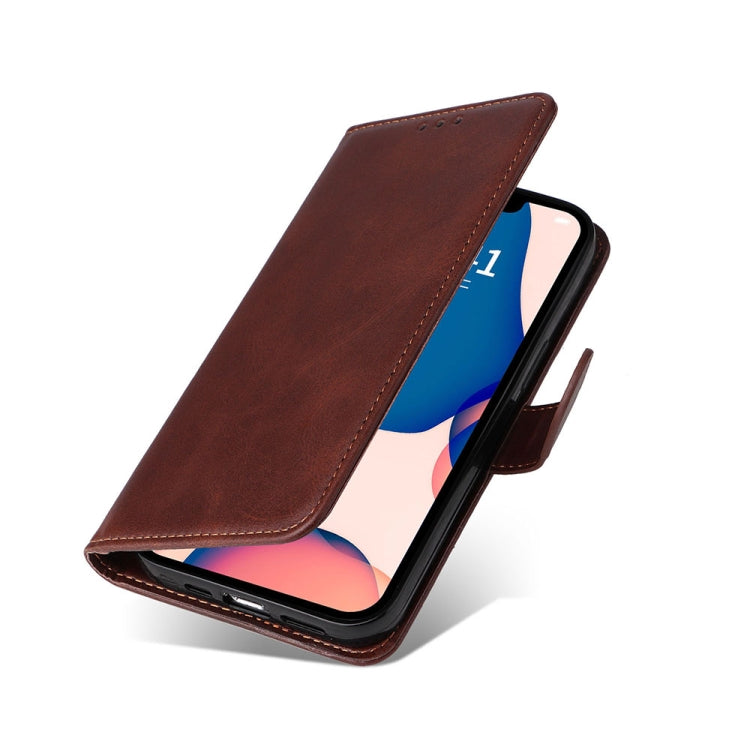 For iPhone 14 JSM Calf Texture Leather Phone Case (Brown) - iPhone 14 Cases by JUNSUNMAY | Online Shopping UK | buy2fix