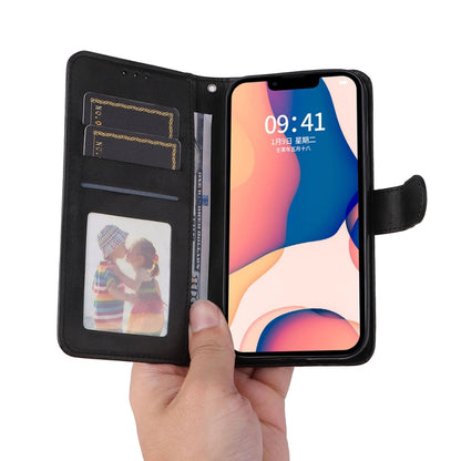 For iPhone 14 JSM Calf Texture Leather Phone Case (Black) - iPhone 14 Cases by JUNSUNMAY | Online Shopping UK | buy2fix