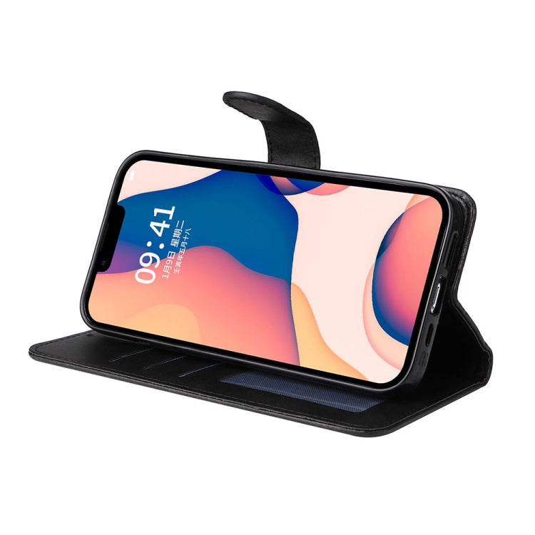 For iPhone 14 JSM Calf Texture Leather Phone Case (Black) - iPhone 14 Cases by JUNSUNMAY | Online Shopping UK | buy2fix