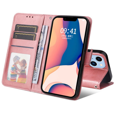 For iPhone 14 Plus JSM Calf Texture Leather Phone Case (Pink) - iPhone 14 Plus Cases by JUNSUNMAY | Online Shopping UK | buy2fix