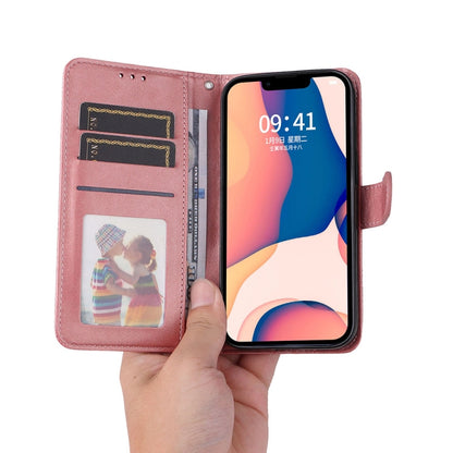 For iPhone 14 Plus JSM Calf Texture Leather Phone Case (Pink) - iPhone 14 Plus Cases by JUNSUNMAY | Online Shopping UK | buy2fix