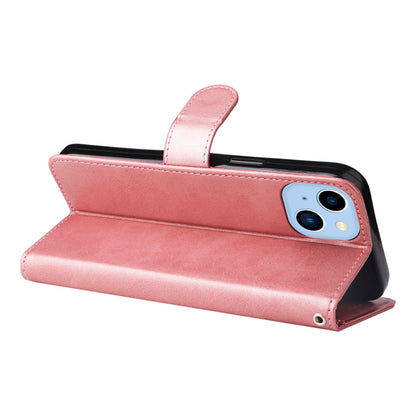 For iPhone 14 Plus JSM Calf Texture Leather Phone Case (Pink) - iPhone 14 Plus Cases by JUNSUNMAY | Online Shopping UK | buy2fix