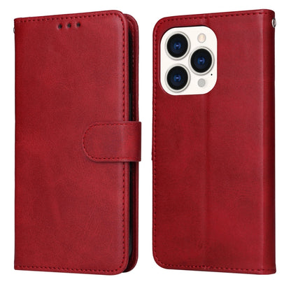 For iPhone 14 Pro JSM Calf Texture Leather Phone Case(Red) - iPhone 14 Pro Cases by JUNSUNMAY | Online Shopping UK | buy2fix