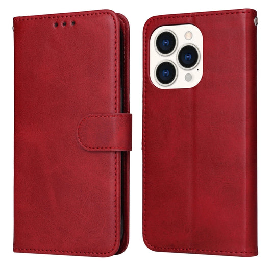 For iPhone 14 Pro JSM Calf Texture Leather Phone Case(Red) - iPhone 14 Pro Cases by JUNSUNMAY | Online Shopping UK | buy2fix