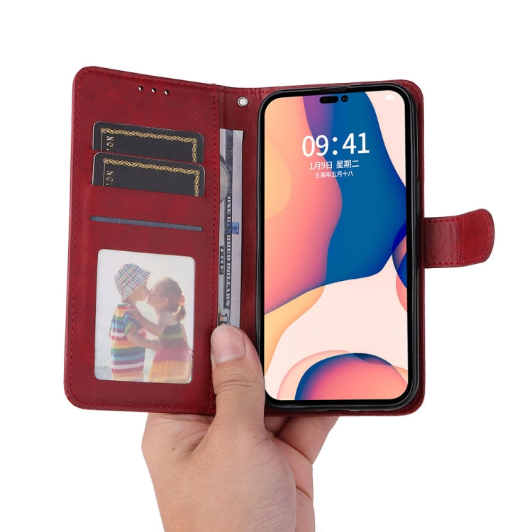 For iPhone 14 Pro JSM Calf Texture Leather Phone Case(Red) - iPhone 14 Pro Cases by JUNSUNMAY | Online Shopping UK | buy2fix