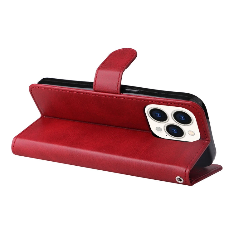 For iPhone 14 Pro JSM Calf Texture Leather Phone Case(Red) - iPhone 14 Pro Cases by JUNSUNMAY | Online Shopping UK | buy2fix