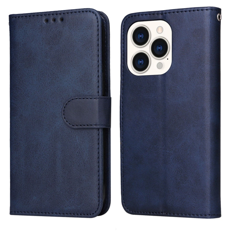 For iPhone 14 Pro Max JSM Calf Texture Leather Phone Case (Blue) - iPhone 14 Pro Max Cases by JUNSUNMAY | Online Shopping UK | buy2fix