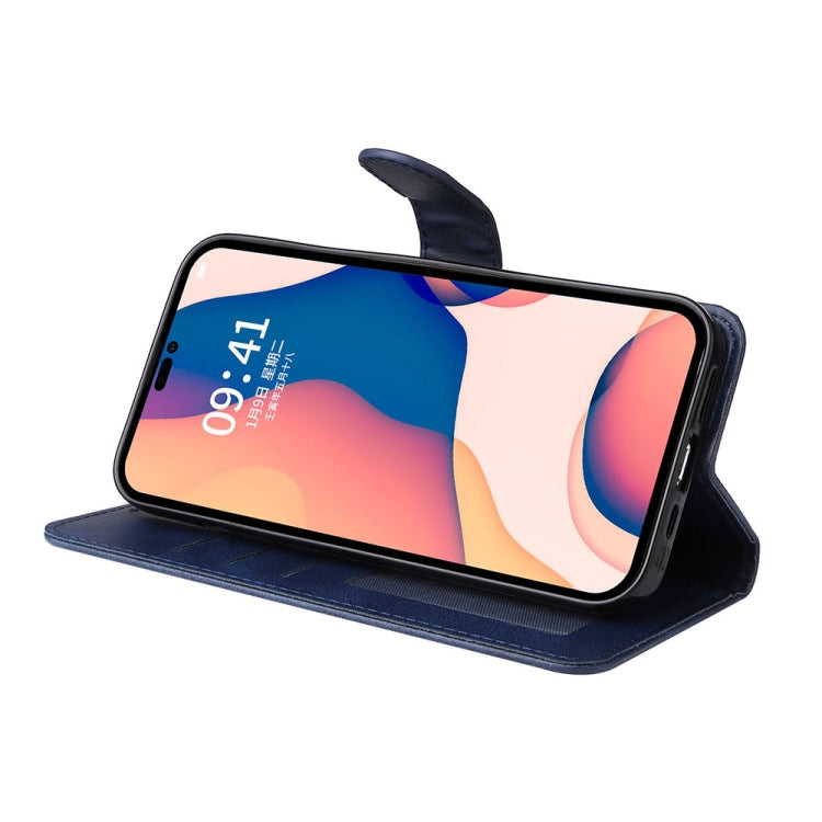 For iPhone 14 Pro Max JSM Calf Texture Leather Phone Case (Blue) - iPhone 14 Pro Max Cases by JUNSUNMAY | Online Shopping UK | buy2fix