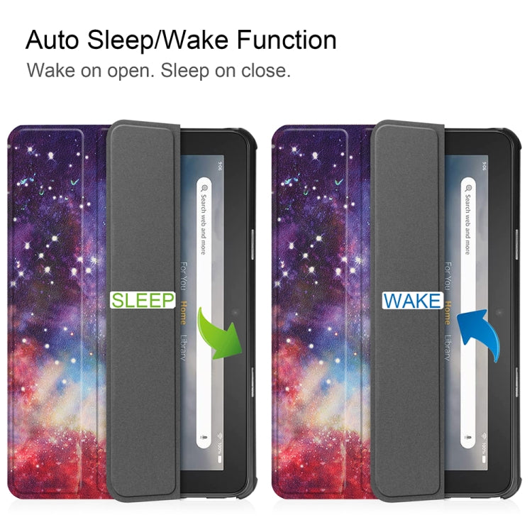 For Amazon Fire 7 12th 2022 JSM Smart Leather Tablet Case(Galaxy) - Amazon by jumper | Online Shopping UK | buy2fix