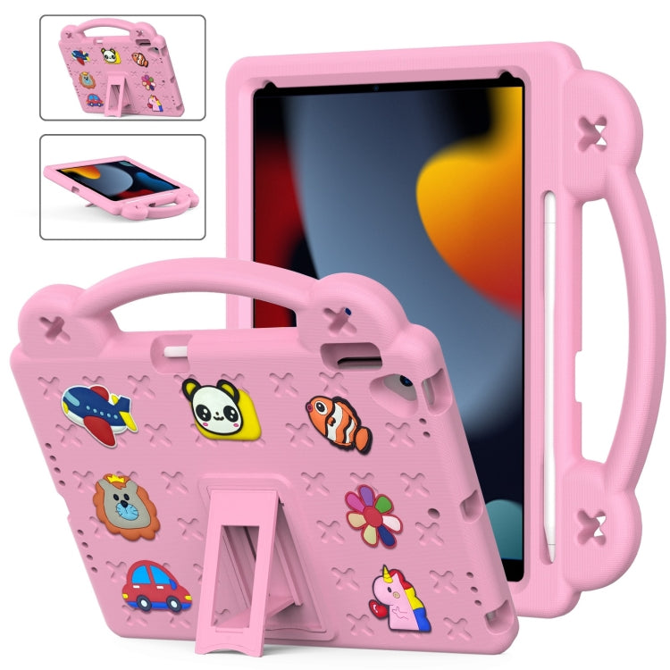 For iPad 10.2 2021 / 2020 / 2019 Handle Kickstand Children EVA Shockproof Tablet Case(Pink) - iPad 10.2 Cases by buy2fix | Online Shopping UK | buy2fix