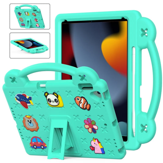 For iPad 10.2 2021 / 2020 / 2019 Handle Kickstand Children EVA Shockproof Tablet Case(Mint Green) - iPad 10.2 Cases by buy2fix | Online Shopping UK | buy2fix