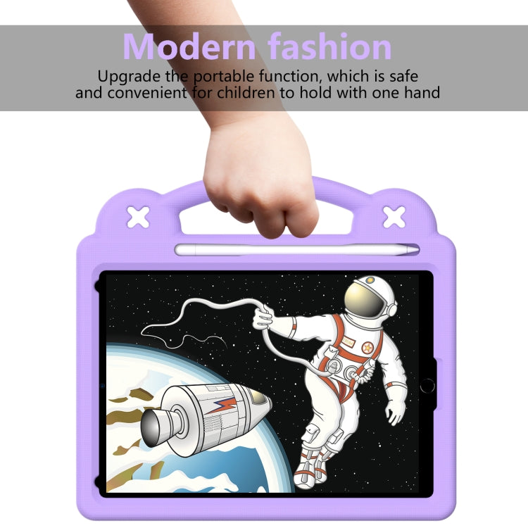 For iPad 10.2 2021 / 2020 / 2019 Handle Kickstand Children EVA Shockproof Tablet Case(Light Purple) - iPad 10.2 Cases by buy2fix | Online Shopping UK | buy2fix